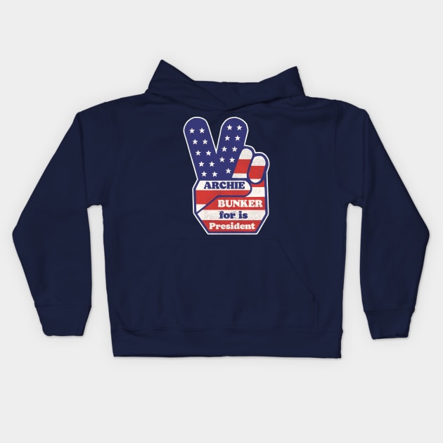 Archie Bunker is President Kids Hoodie by darklordpug